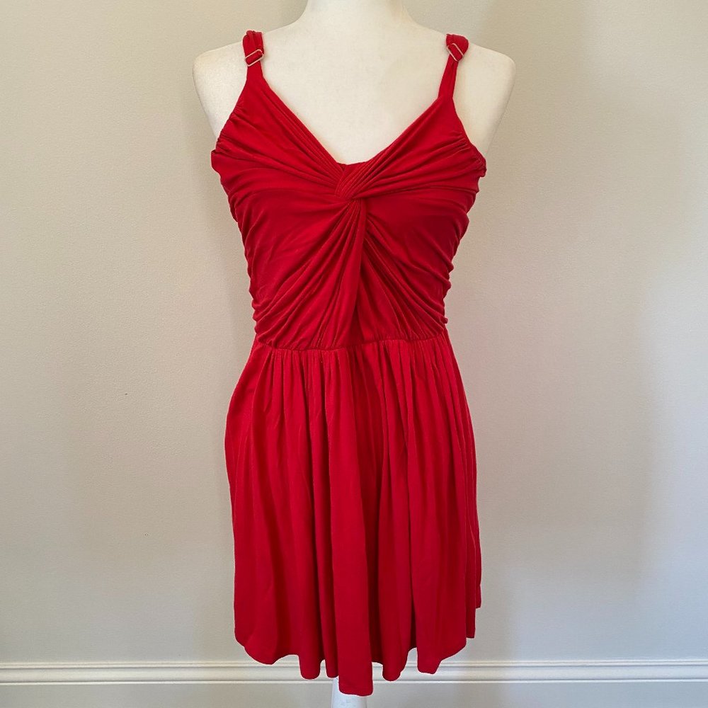 Akiko Red Dress Elastic Waist, Spaghetti Straps, Women's Size Small